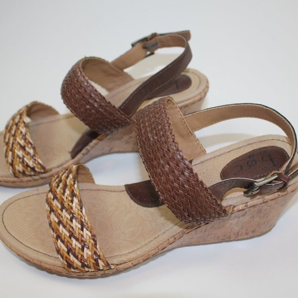 BOC Born Concept Brown Cork Wedge Woven Ankle Strap Sandals Womens Size 11 NEW - Picture 4 of 9